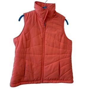 IZOD Women's Coral Quilted Fleece Lined Vest Reversible Puffer‎ women size L